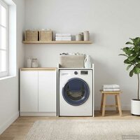 Wasmachinekast met opslag Wit 67,5 x 62 x 97 cm Bewerkt hout 4