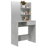 Kaptafel met spiegel 74,5x40x141 cm betongrijs 4