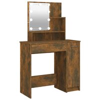 Kaptafel met LED-verlichting 86,5x35x136 cm gerookt eikenkleur 2