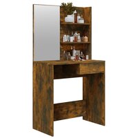 Kaptafel met spiegel 74,5x40x141 cm gerookt eikenkleurig 4