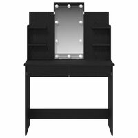 Kaptafel met lade Zwart Eiken 96 x 39 x 142 cm Bewerkt hout 4