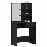 Kaptafel Zwart Eiken 74,5 x 40 x 141 cm Bewerkt hout 3