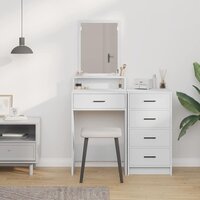 Kaptafel met lade Wit 50 x 41 x 140 cm Bewerkt hout 4