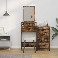Kaptafel Gerookt eiken 50 x 41 x 140 cm Bewerkt hout 4