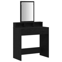 Kaptafel met lade Zwart Eiken 79 x 41 x 140 cm Bewerkt hout 2