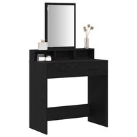Kaptafel met lade Zwart Eiken 79 x 41 x 140 cm Bewerkt hout 3