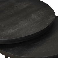 Salontafelset2 pcs Zwart Massief mangohout en staal 7