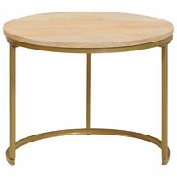 Salontafelset2 pcs Bruin Massief mangohout en staal 4
