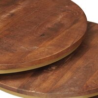 Salontafelset2 pcs Honingbruin Massief mangohout en staal 8