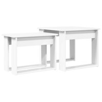Salontafelset2 pcs Wit Bewerkt hout 2