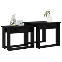 Salontafelset2 pcs Zwart Eiken Bewerkt hout 3