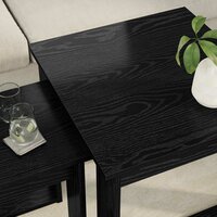 Salontafelset2 pcs Zwart Eiken Bewerkt hout 4