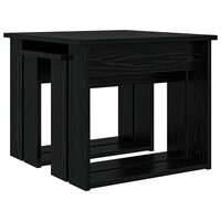 Salontafelset2 pcs Zwart Eiken Bewerkt hout 5