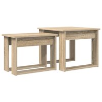 Salontafelset2 pcs Sonoma Eiken Bewerkt hout 2