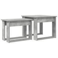 Salontafelset2 pcs Beton Grijs Bewerkt hout 2