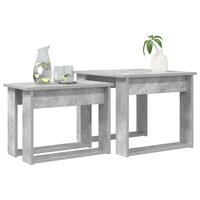 Salontafelset2 pcs Beton Grijs Bewerkt hout 3