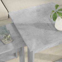 Salontafelset2 pcs Beton Grijs Bewerkt hout 4