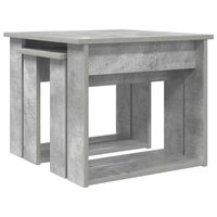 Salontafelset2 pcs Beton Grijs Bewerkt hout 5