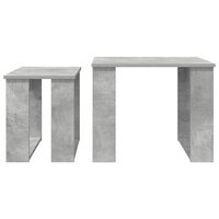 Salontafelset2 pcs Beton Grijs Bewerkt hout 9