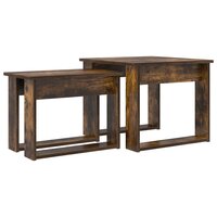 Salontafelset2 pcs Gerookt eiken Bewerkt hout 2