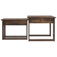 Salontafelset2 pcs Gerookt eiken Bewerkt hout 8