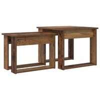 Salontafelset2 pcs Oudhout Bewerkt hout 2