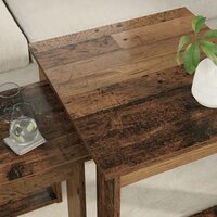 Salontafelset2 pcs Oudhout Bewerkt hout 4