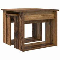 Salontafelset2 pcs Oudhout Bewerkt hout 5
