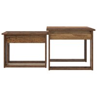 Salontafelset2 pcs Oudhout Bewerkt hout 8