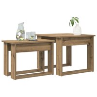Salontafelset2 pcs Artisan Eiken Bewerkt hout 3
