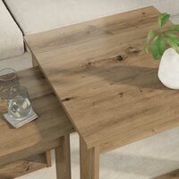 Salontafelset2 pcs Artisan Eiken Bewerkt hout 4