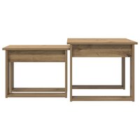 Salontafelset2 pcs Artisan Eiken Bewerkt hout 8