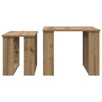 Salontafelset2 pcs Artisan Eiken Bewerkt hout 9