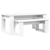 Salontafelset2 pcs Wit Bewerkt hout 2