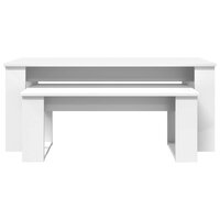 Salontafelset2 pcs Wit Bewerkt hout 8