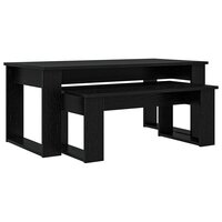 Salontafelset2 pcs Zwart Eiken Bewerkt hout 2