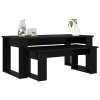 Salontafelset2 pcs Zwart Eiken Bewerkt hout 3
