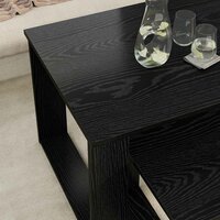 Salontafelset2 pcs Zwart Eiken Bewerkt hout 4