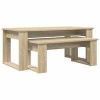 Salontafelset2 pcs Sonoma Eiken Bewerkt hout 2