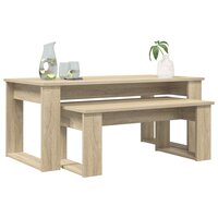 Salontafelset2 pcs Sonoma Eiken Bewerkt hout 3