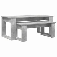 Salontafelset2 pcs Beton Grijs Bewerkt hout 2