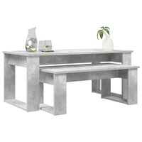 Salontafelset2 pcs Beton Grijs Bewerkt hout 3