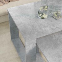 Salontafelset2 pcs Beton Grijs Bewerkt hout 4