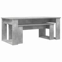 Salontafelset2 pcs Beton Grijs Bewerkt hout 5