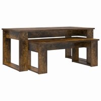 Salontafelset2 pcs Gerookt eiken Bewerkt hout 2