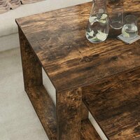 Salontafelset2 pcs Gerookt eiken Bewerkt hout 4