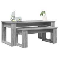 Salontafelset2 pcs Grijs Sonoma Bewerkt hout 3