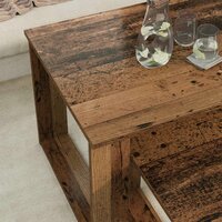Salontafelset2 pcs Oudhout Bewerkt hout 4