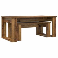 Salontafelset2 pcs Oudhout Bewerkt hout 5