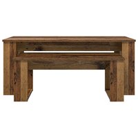 Salontafelset2 pcs Oudhout Bewerkt hout 8